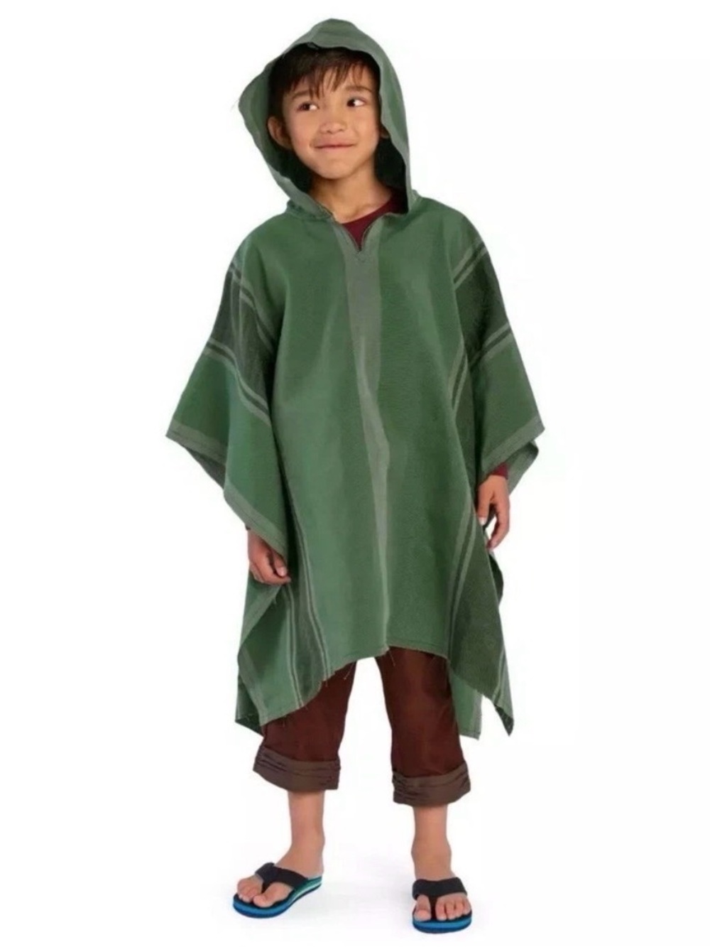 NWOT Disney Store Encanto BRUNO Costume Green Hooded Poncho & Brown Pants Sz 5/6